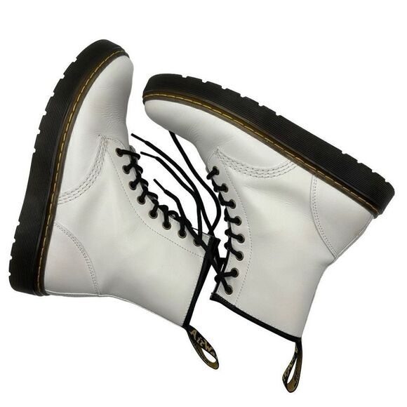 Dr. Martens ZAVALA Eight Eyelet Combat‎ Boot White Size L-9 M-8 - Picture 5 of 11